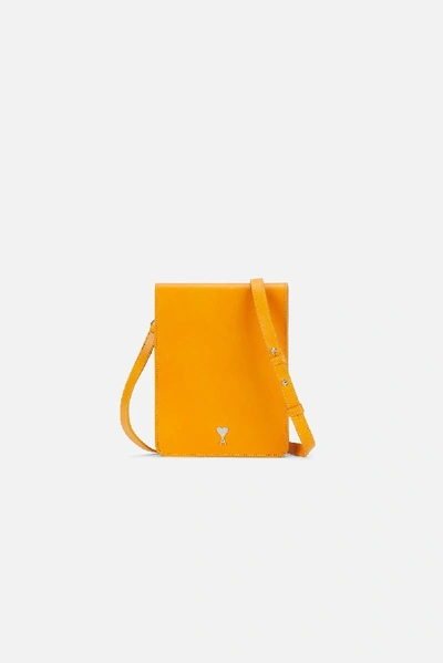Shop Ami Alexandre Mattiussi Medium Accordéon Bag In Yellow