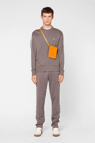 Shop Ami Alexandre Mattiussi Ami Embroidered Track Pants In Grey