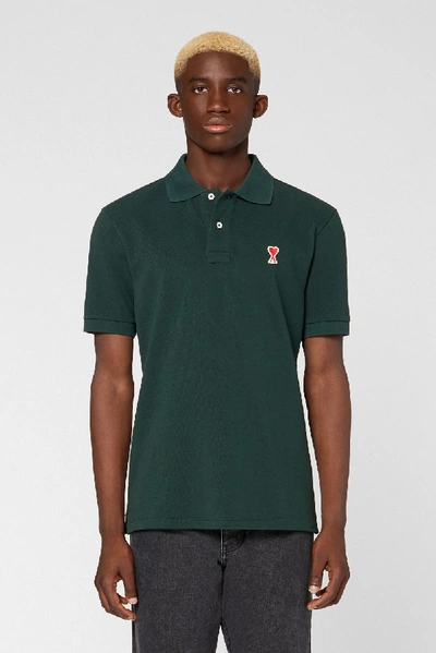 Shop Ami Alexandre Mattiussi Ami De Coeur Polo Shirt In Green