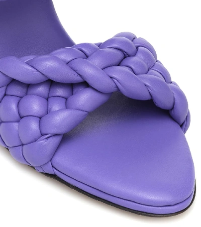 Shop Bottega Veneta Curve Leather Sandals In Purple