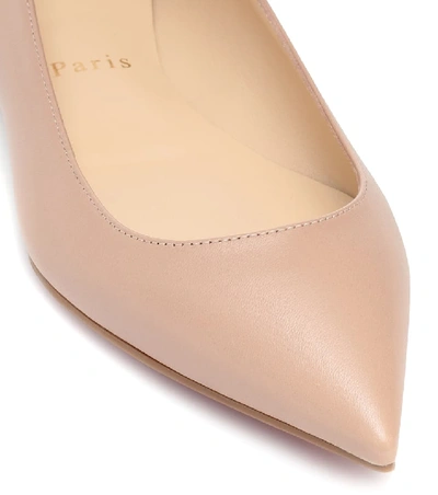 Shop Christian Louboutin Ballalla Leather Ballet Flats In Neutrals