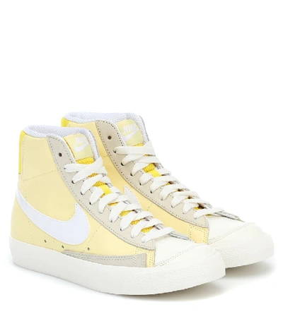 Shop Nike Blazer Mid '77 Leather Sneakers In Yellow