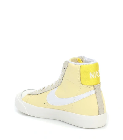 Shop Nike Blazer Mid '77 Leather Sneakers In Yellow