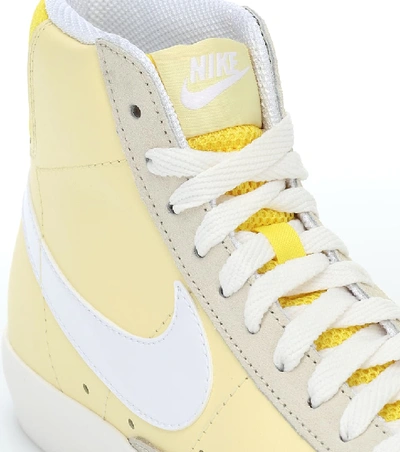 Shop Nike Blazer Mid '77 Leather Sneakers In Yellow