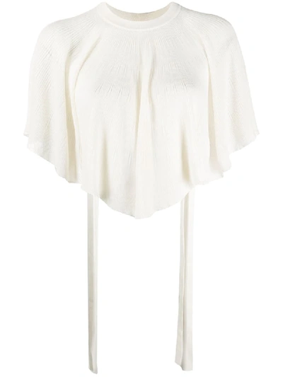 Shop Chloé Cape-style Knitted Top In White