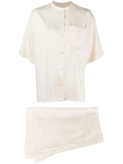 Shop Jil Sander Silk Two-piece Short Suit In White
