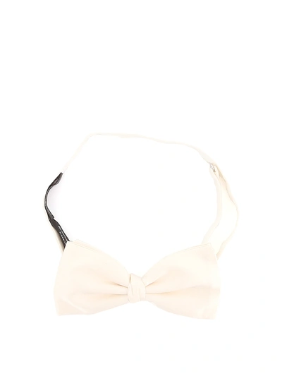 Shop Ermenegildo Zegna Satin Bow Tie In White