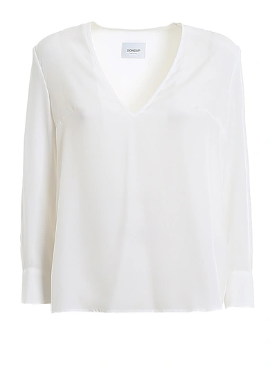 Shop Dondup Crepe Blouse In White