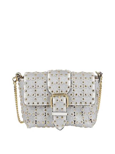 Shop Red Valentino Flower Puzzle Silver-tone Bag
