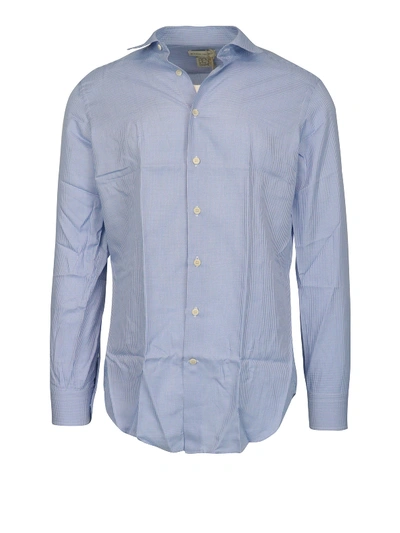 Shop Etro Checked Slim Fit Shirt In Light Blue
