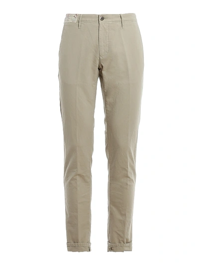 Shop Incotex Stretch Cotton Chino Pants In Beige