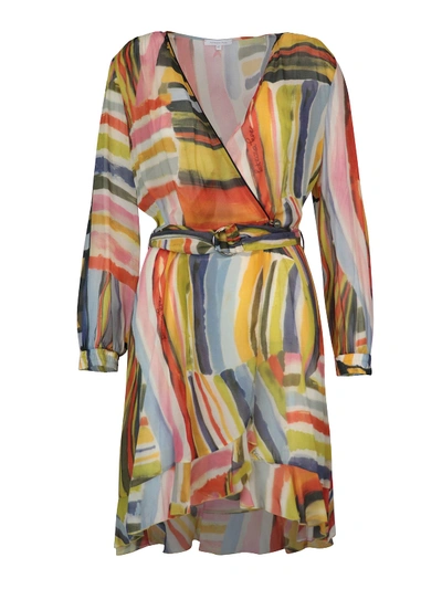 Shop Patrizia Pepe Artistic Print Dress In Multicolour