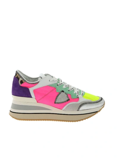 Shop Philippe Model Triomphe L Sneakers In Neon Pink