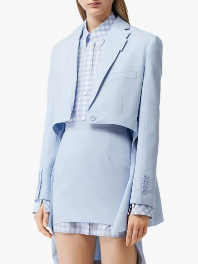 Shop Burberry Cut-out Blazer In Blue