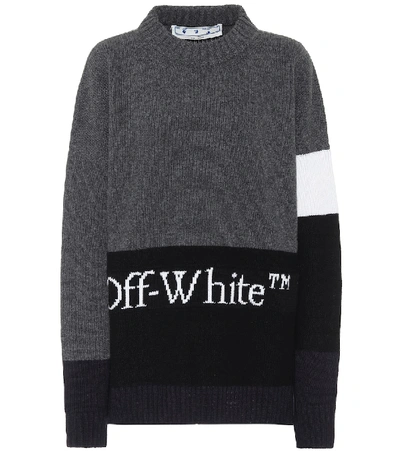 Shop Off-white Virgin Wool Sweater In Grey