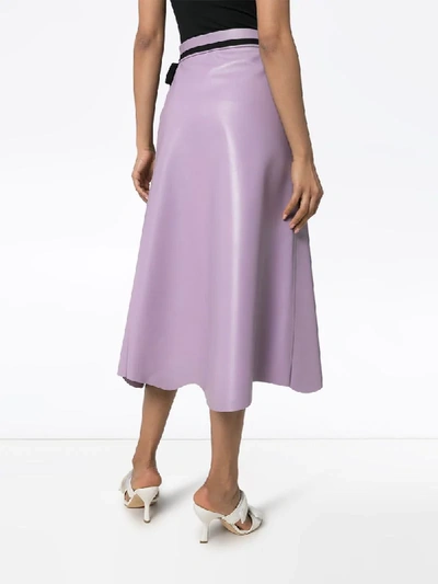 Shop Prada Gold Fern Wrap Skirt In Purple