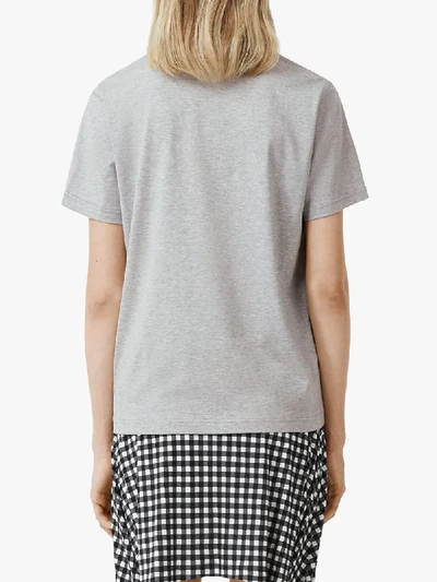 Shop Burberry Embroidered Tb Motif T-shirt In Grey