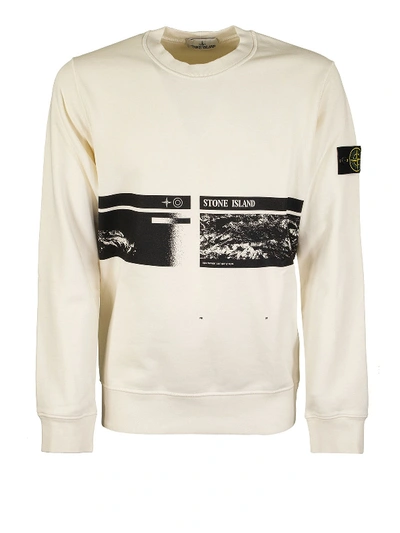 Shop Stone Island Drone Three Sweatshirt In White