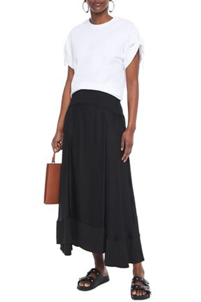 Shop 3.1 Phillip Lim / フィリップ リム Layered Paneled Silk-crepe And Gauze Maxi Skirt In Black