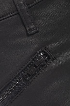 Current Elliott Coated Mid-rise Skinny Jeans In Black | ModeSens