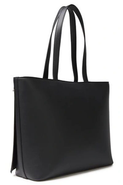 Shop Love Moschino Fringed Faux Leather Tote In Black