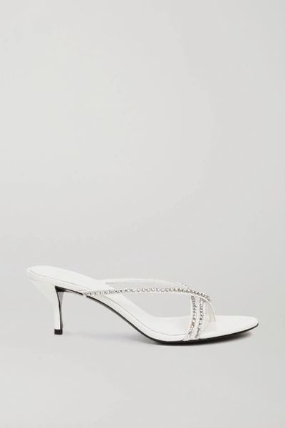 Shop 3.1 Phillip Lim / フィリップ リム Kiddie Crystal-embellished Leather Sandals In White