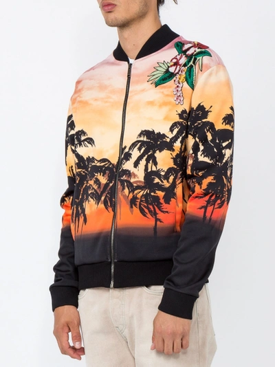 Shop Valentino Palm Tree Print Bomber Jacket