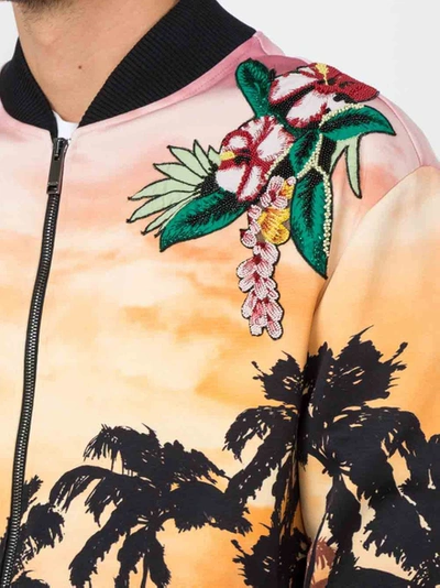 Shop Valentino Palm Tree Print Bomber Jacket