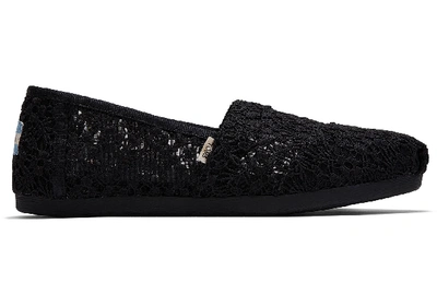 TOMS SCHWARZE FLORAL LACE CLASSICS FUR DAMEN - GRÖSSE EU 35.5 ESPADRILLES BLACK 889556802784