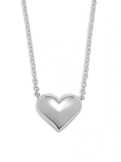 Shop Saks Fifth Avenue Sterling Silver Puff Heart Pendant Necklace