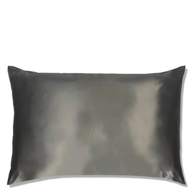 Shop Slip Silk Pillowcase - Queen (various Colours) In Charcoal