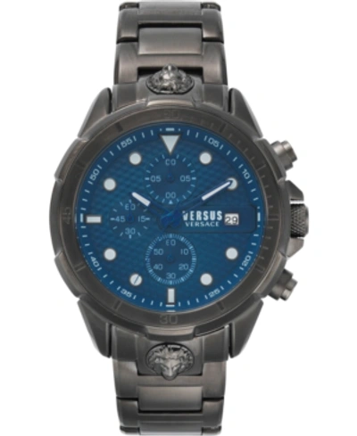 Shop Versus By Versace Men's Chronograph 6e Arrondissement Gunmetal Stainless Steel Bracelet Watch 46mm