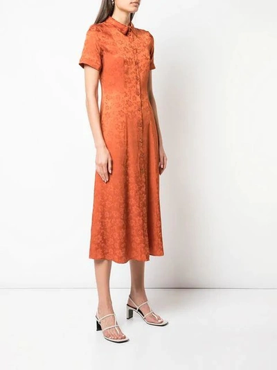 Shop Alexa Chung Floral Embroidered Dress Orange