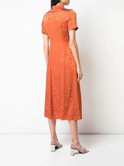 Shop Alexa Chung Floral Embroidered Dress Orange