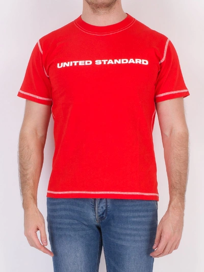 Shop United Standard Logo T-shirt In Rd Red