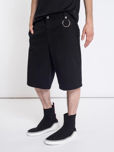 Shop Givenchy Destroyed Effect Shorts