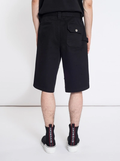 Shop Givenchy Destroyed Effect Shorts