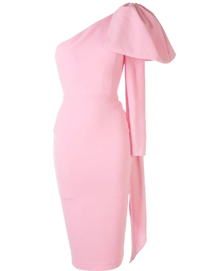 Shop Alex Perry Wade One-shoulder Midi Dress In Pink
