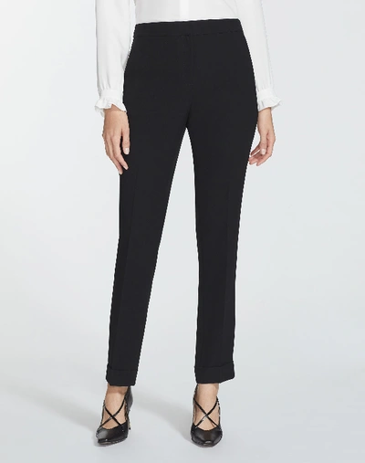 Shop Lafayette 148 Plus-size Finesse Crepe Cuffed Clinton Pant In Black