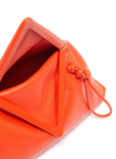 Shop Bottega Veneta Triangle Fold Small Clutch In Orange