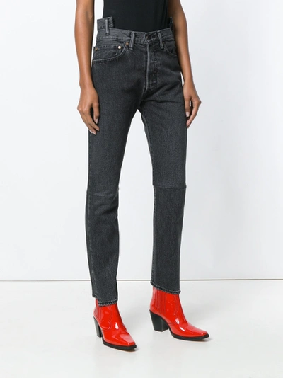 Shop Vetements High Waisted Denim Jeans Black