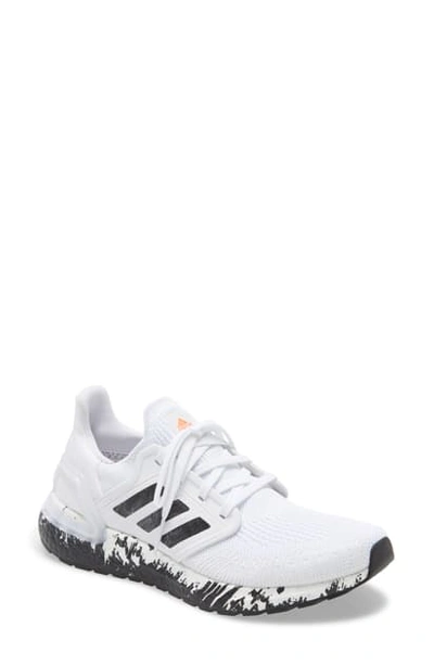 Shop Adidas Originals Ultraboost 20 Running Shoe In White/ Core Black/ Coral