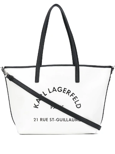 Shop Karl Lagerfeld Rue St Guillaume Tote In White