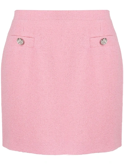 Shop Alessandra Rich Bouclé Mini Skirt In Pink