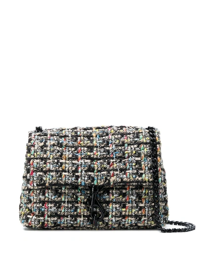 Shop Rebecca Minkoff 'eddie' Tweed-schultertasche In Black