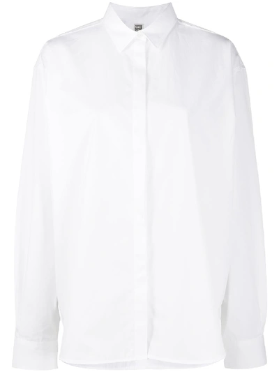 Shop Totême Oversized Cotton Shirt In White