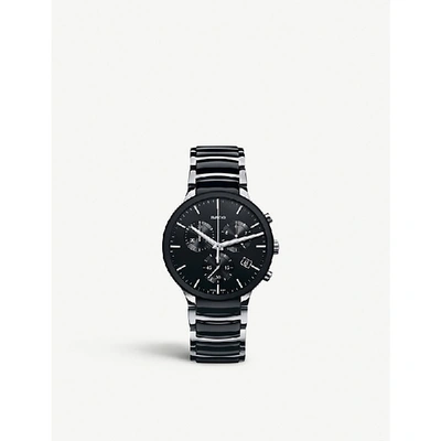 Shop Rado R30130152 Centrix Stainless Steel And Ceramic Watch In Black