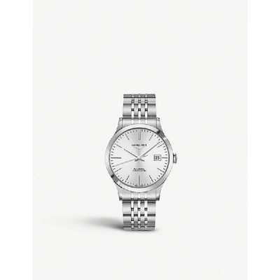 Shop Longines L2.821.4.72.6 Record Stainless Steel Watch In Silver