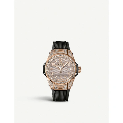 Shop Hublot 465.ox.9010.rx.1604 Big Bang One Click Diamond, 18ct Gold And Rubber Watch