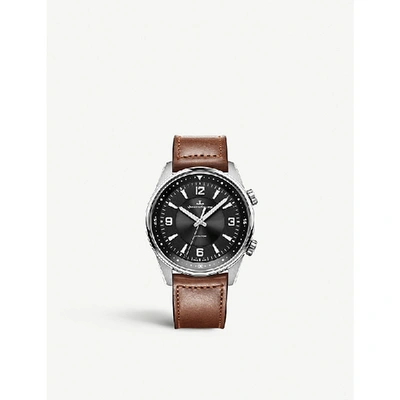 Shop Jaeger-lecoultre Q9008471 Polaris Stainless Steel And Leather Automatic Watch In Silver